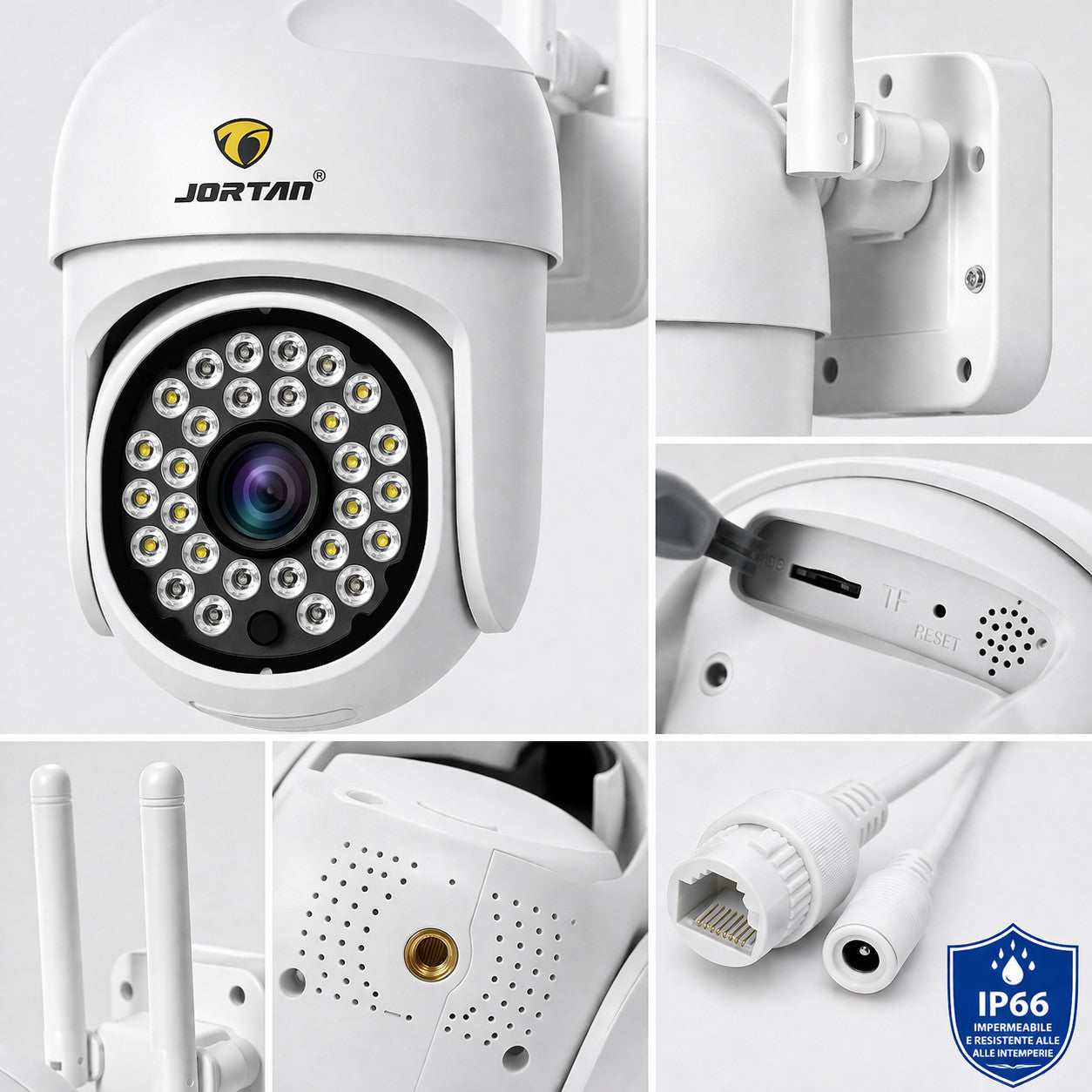 TELECAMERA WIFI ESTERNA FULL HD IP66 VISIONE NOTTURNA CONTROLLO REMOTO JT-8161