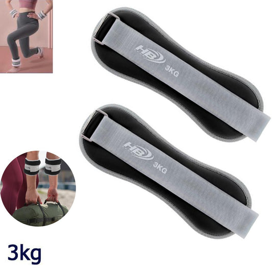 PAIRE DE POIDS LESTÉS RÉGLABLES POUR POIGNETS ET CHEVILLES FITNESS 3 KG NOIR 90058*