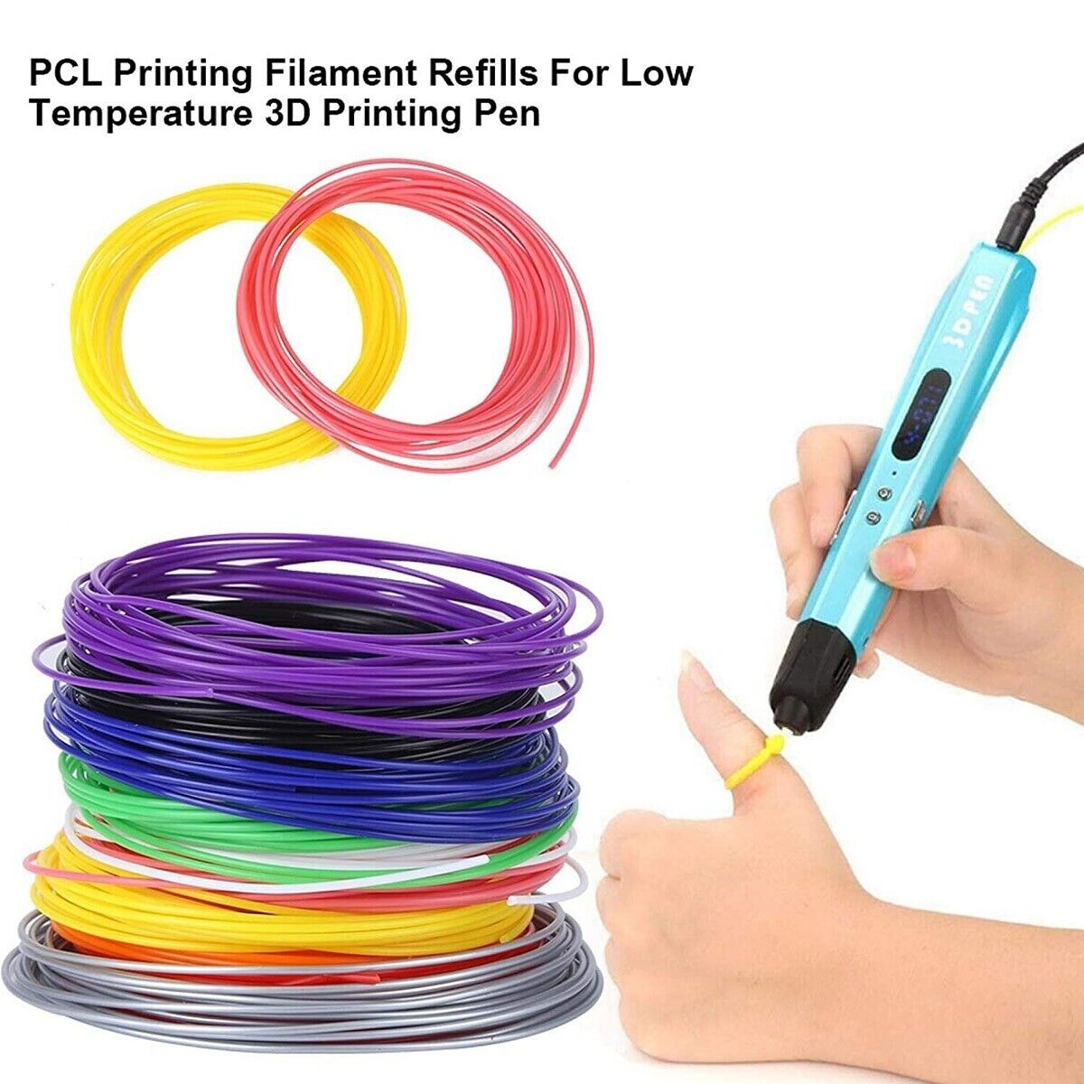 KIT 3 BUSTINE MISTE FILAMENTI PER PENNA 3D PLA DISEGNI RICARICA VARI COLORI