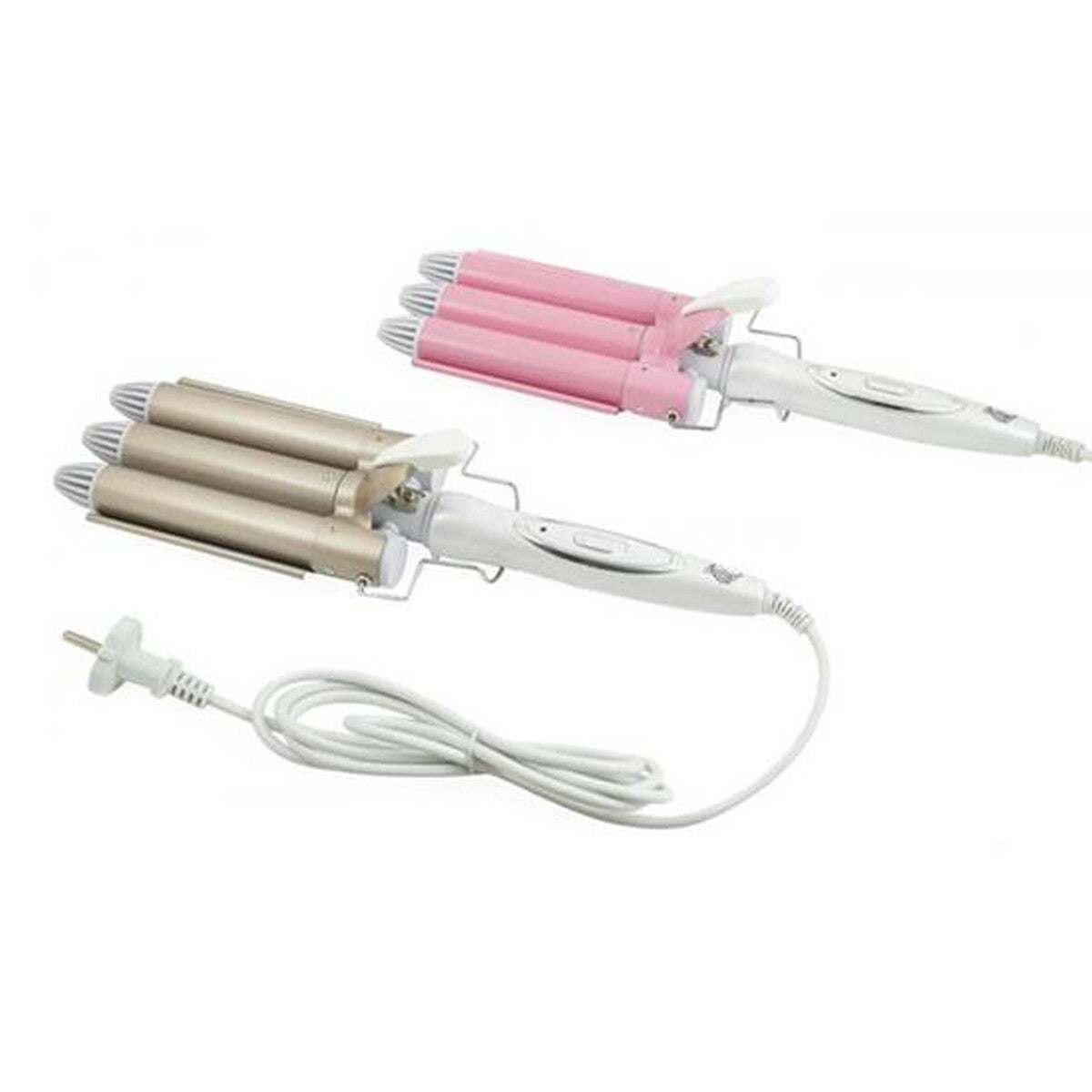 PIASTRA CAPELLI ONDULATI 3 TUBI EFFETTO ONDE ARRICCIACAPELLI DISPLAY 210° JD610