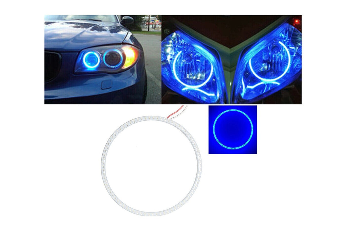 ANGEL EYES BLEU COB LED BLEU ANNEAU LUMINEUX VOITURE MOTO QUAD VTT SUV 110MM GQ-1110