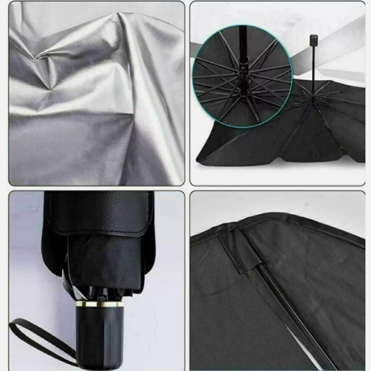 OMBRELLO PARASOLE AUTO PIEGHEVOLE 140CM PROTEZIONE UV VETRO ANTERIORE AS-06633