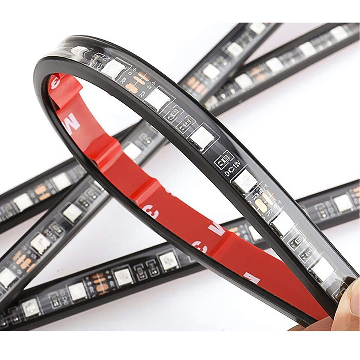 STRISCIA PER INTERNI AUTO 72 LED RGB LUCI VANO PIEDI ATMOSFERA TELECOMANDO 12V