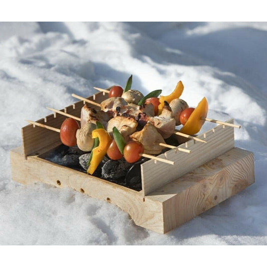 GRILLE PORTATIVE BARBECUE BBQ JETABLE EN BOIS ÉCO-RESPONSABLE POUR PÂQUES
