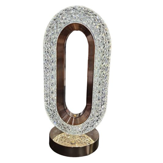 LAMPADA TAVOLO LED RICARICABILE OVALE TIPO CRISTALLO ATMOSFERA DIAMANTE TOUCH 18