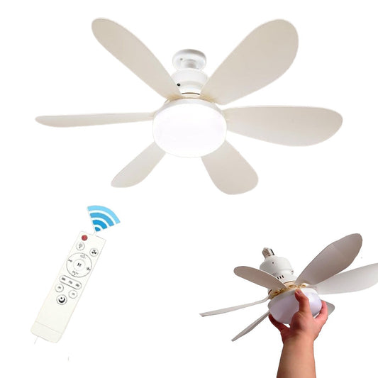 VENTILATEUR DE PLAFOND LED E27 DIMMABLE 6 PALES AVEC TÉLÉCOMMANDE