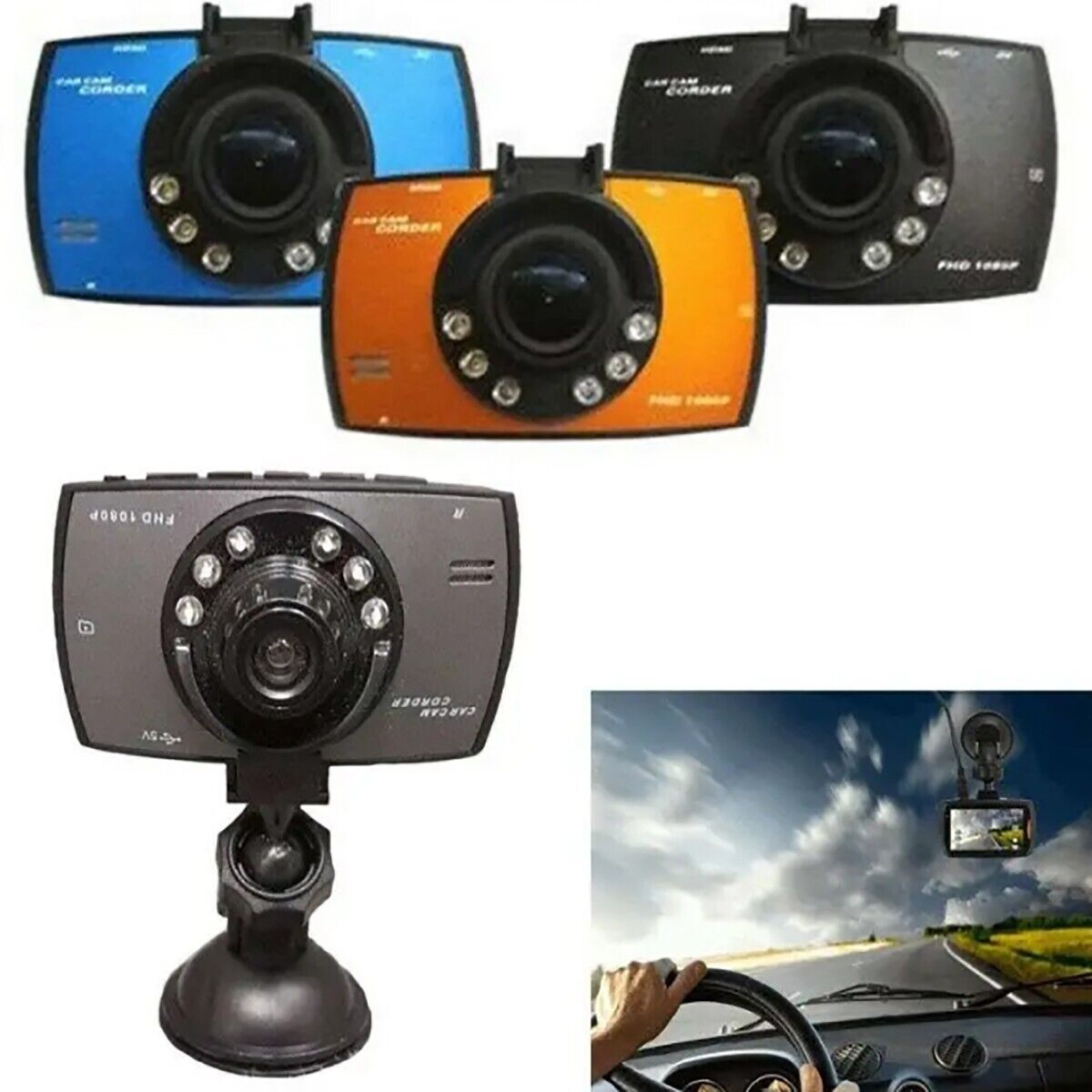 DASH CAM VIDEOCAMERA SICUREZZA AUTO VEICOLI REGISTRATORE VIDEO MONITOR HD