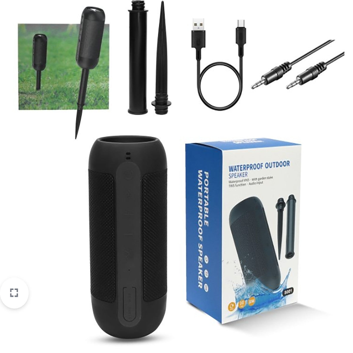 ENCEINTE BLUETOOTH PIQUET SABLE PLAGE JARDIN EXTÉRIEUR HAUT-PARLEUR