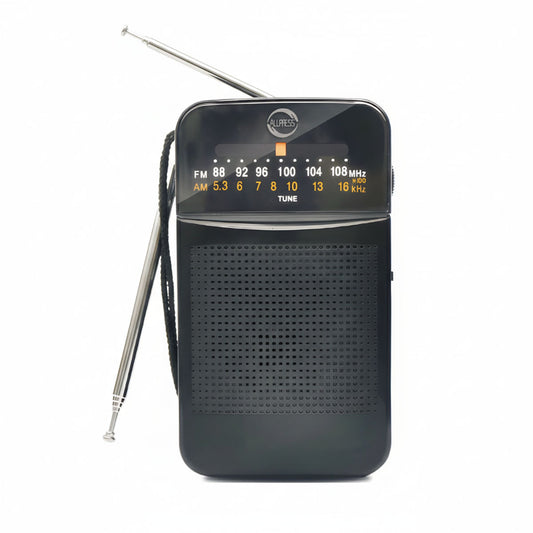 RADIO PORTABLE FM AM DEUX BANDES AVEC ANTENNE TÉLESCOPIQUE 35 CM JACK AUX AS-07102