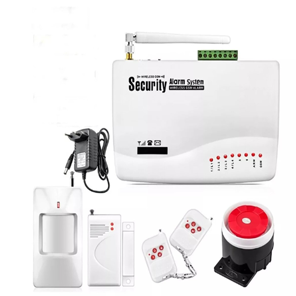 KIT ALLARME ANTIFURTO CASA WIRELESS GSM INTEGRATO SIRENA E ANTENNA E-002
