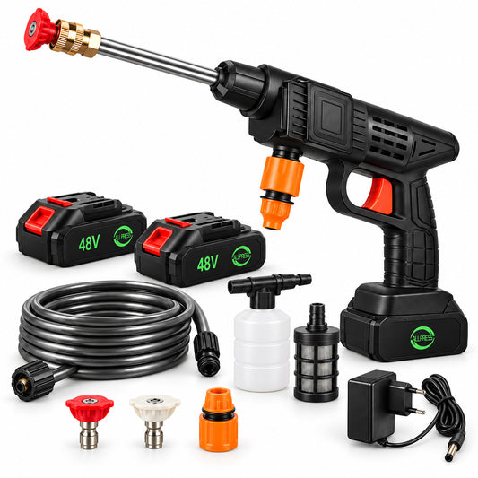 IDROPULITRICE PISTOLA PORTATILE BATTERIA PRESSIONE LAVAGGIO AUTO 48V
