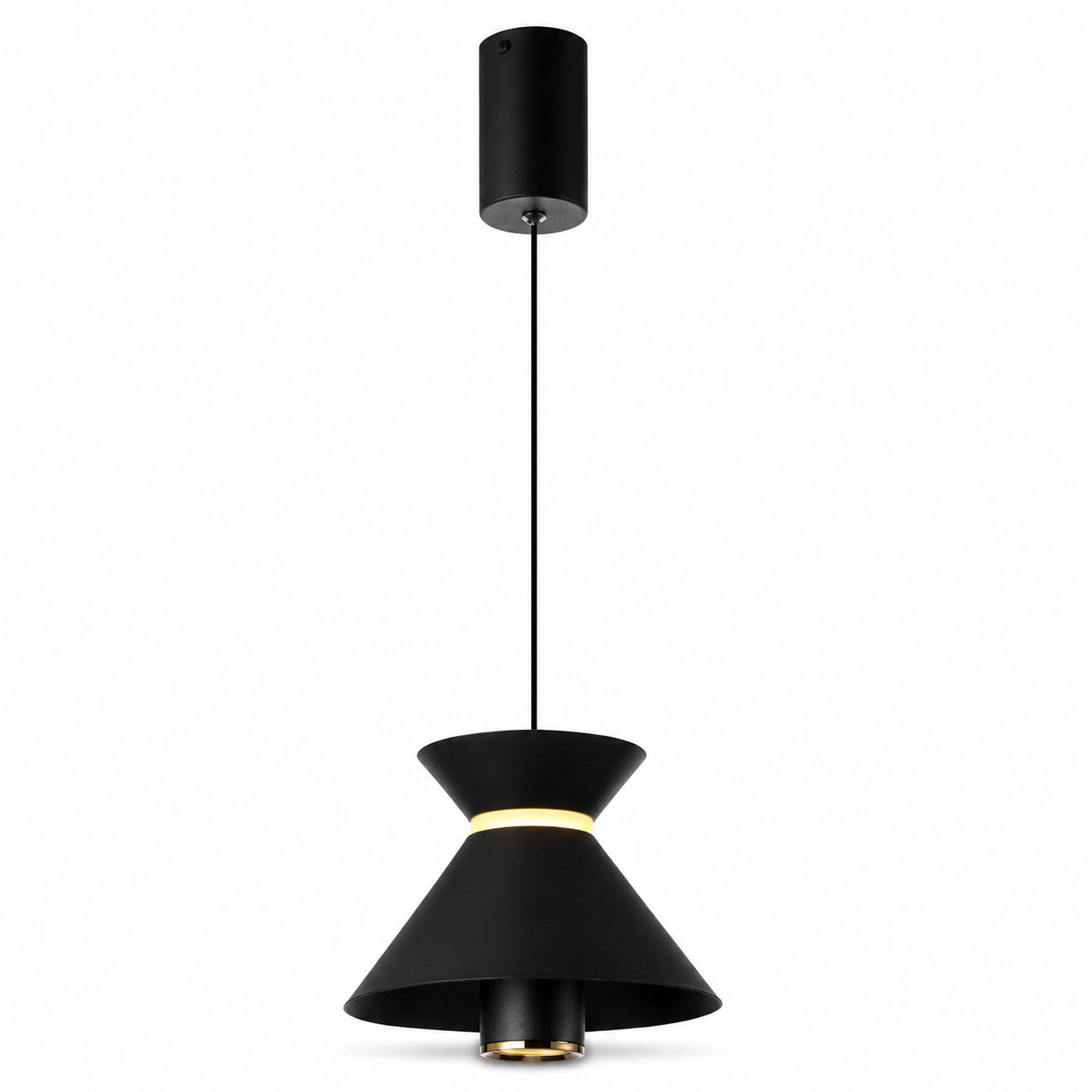 LAMPADARIO LED A SOSPENSIONE MODERNO NERO 10W DIMMERABILE CCT REGOLABILE LP018