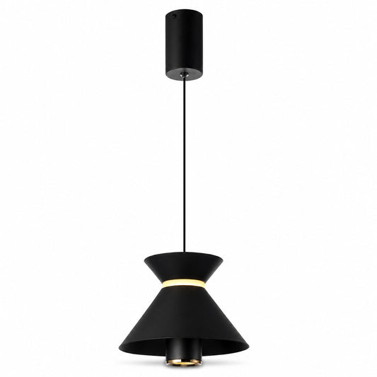 LAMPADARIO LED A SOSPENSIONE MODERNO NERO 10W DIMMERABILE CCT REGOLABILE LP018