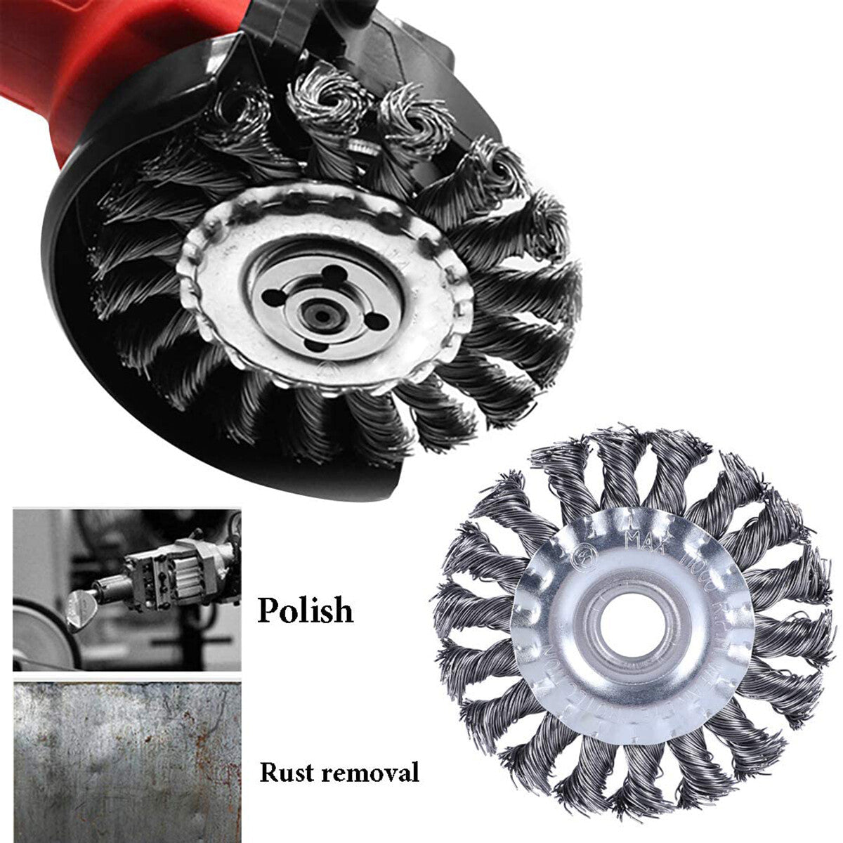 BROSSE MÉTALLIQUE CIRCULAIRE EN FER DISQUE MEULEUSE 100MM 4"
