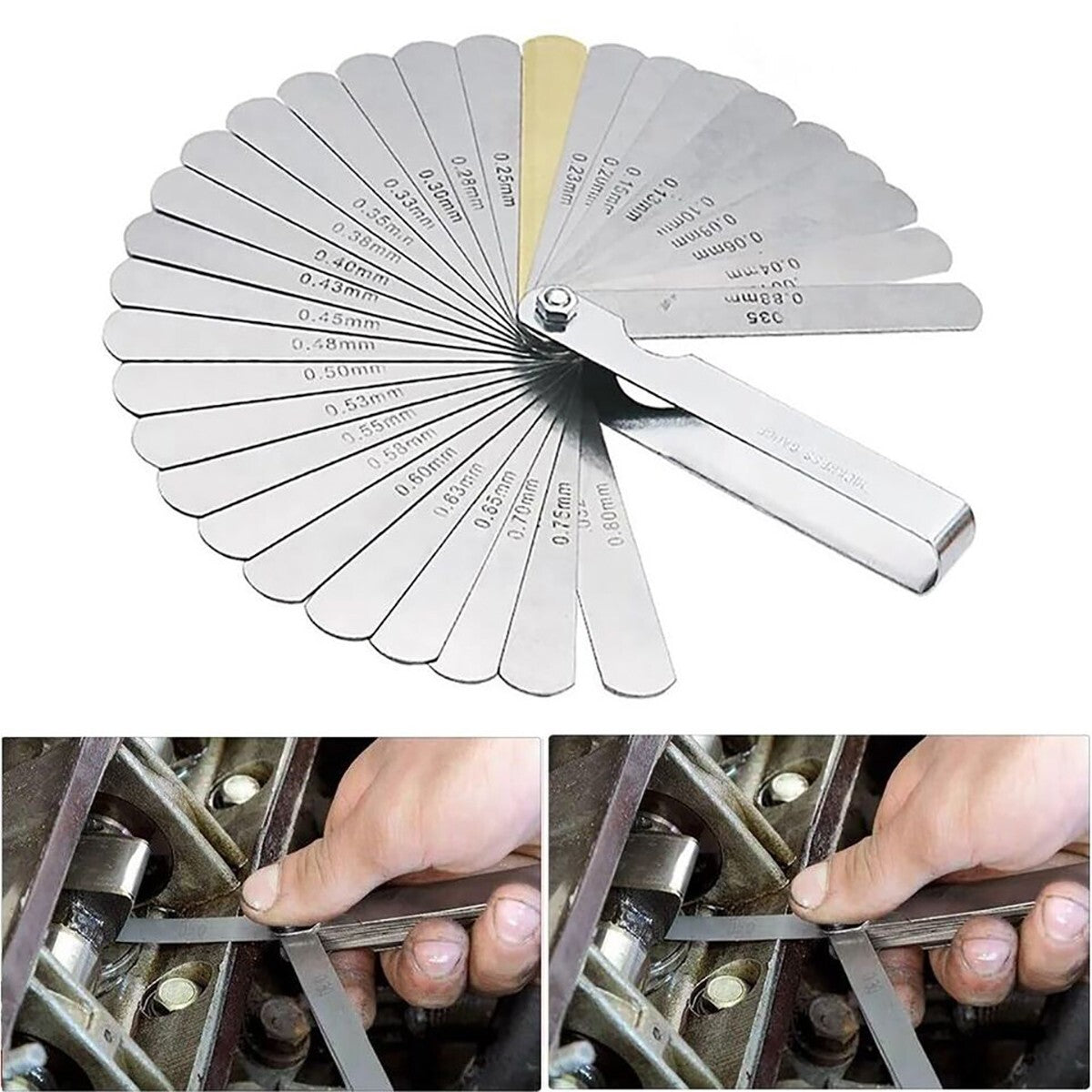 SPESSIMETRO VALVOLE DI PRECISIONE 32 LAME DI SPESSIMETRO IN ACCIAIO DA 0.04-0.88