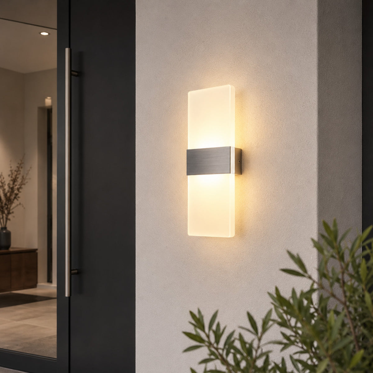 APPLIQUE LED 10W ESTERNO LAMPADA PARETE ARGENTO IP65 3000K 4000K 6000K ET-31701