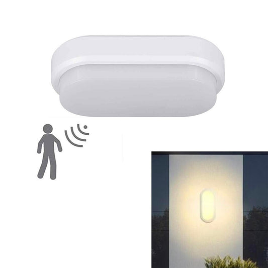 PLAFONIERA LED 9W DOME OVALE SENSORE MOVIMENTO IP56 BIANCO CALDO 3000K 1514