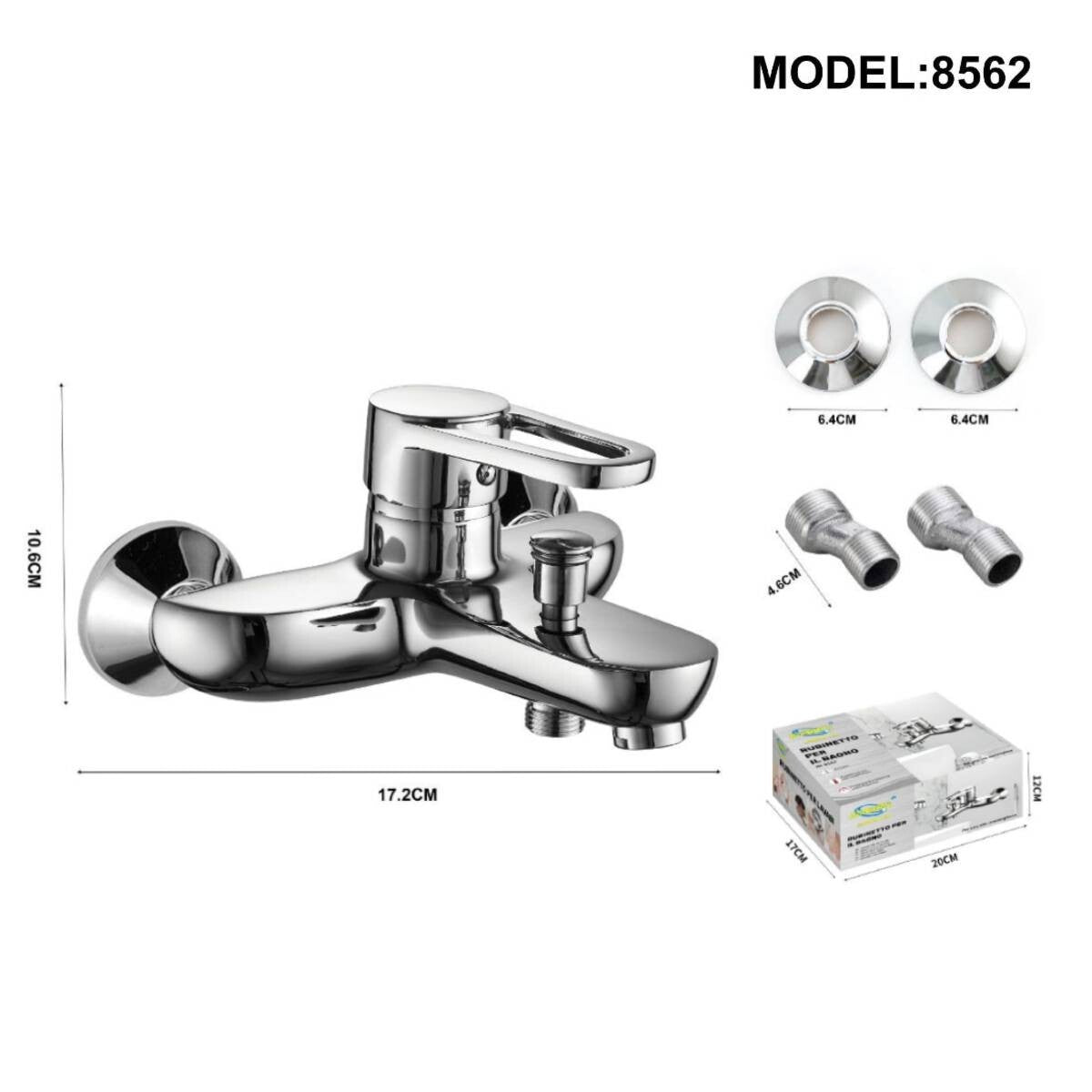 ROBINET MITIGEUR BAIGNOIRE CHROMÉ ARGENTÉ 8562