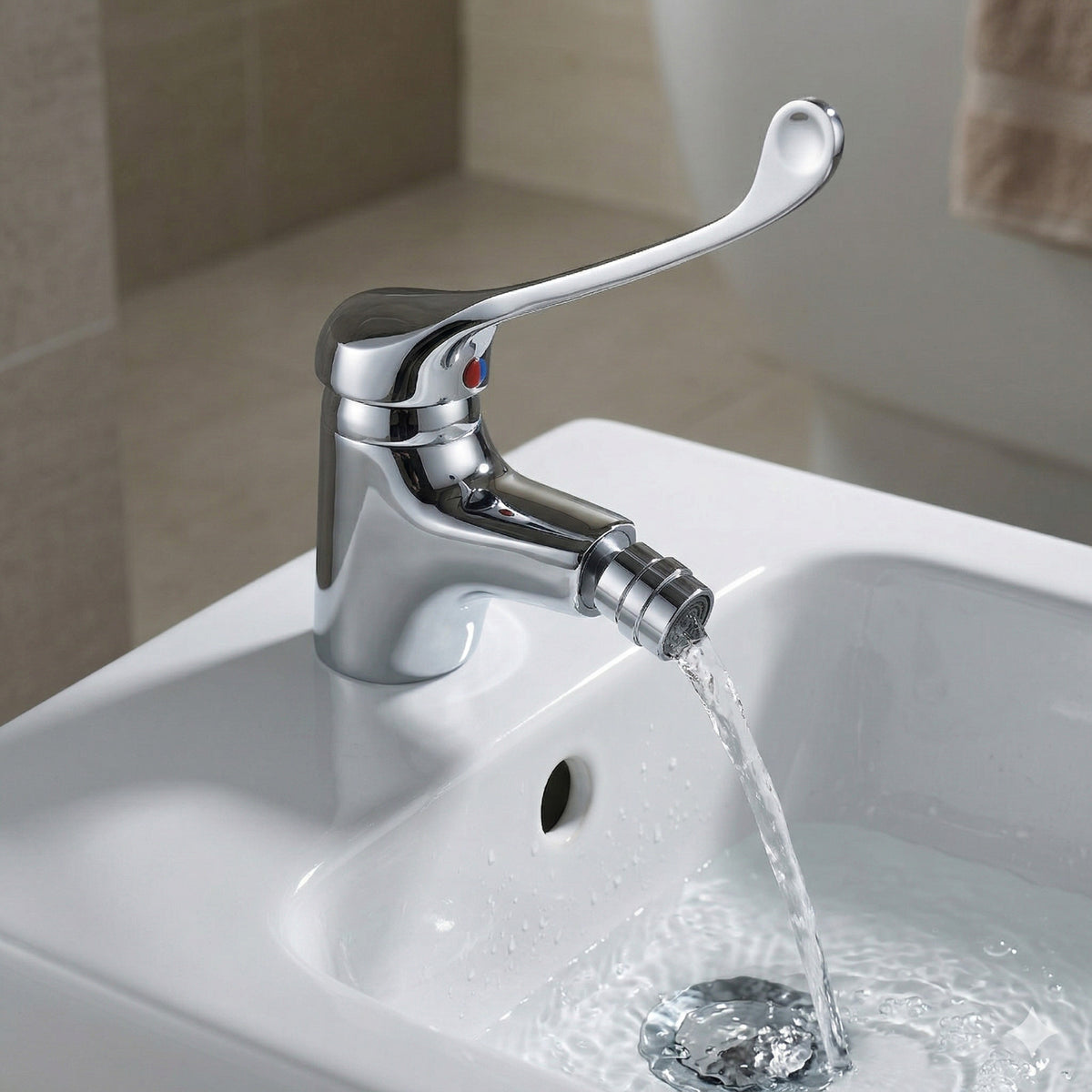 RUBINETTO MISCELATORE BIDET MONOCOMANDO LAVANDINO CROMATO LEVA LUNGA JH-5039
