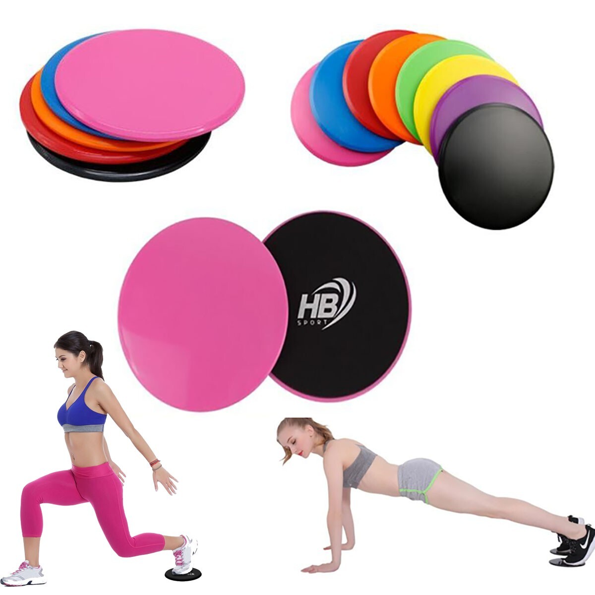 SET 2 DISCHI FITNESS TAPPETINI 17.5CM ALLENAMENTO YOGA PILATES PALESTRA 94538