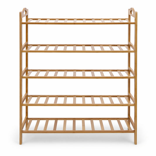 SCARPIERA IN LEGNO 5 RIPIANI PORTASCARPE SALVASPAZIO 68X24X90 CM 69414