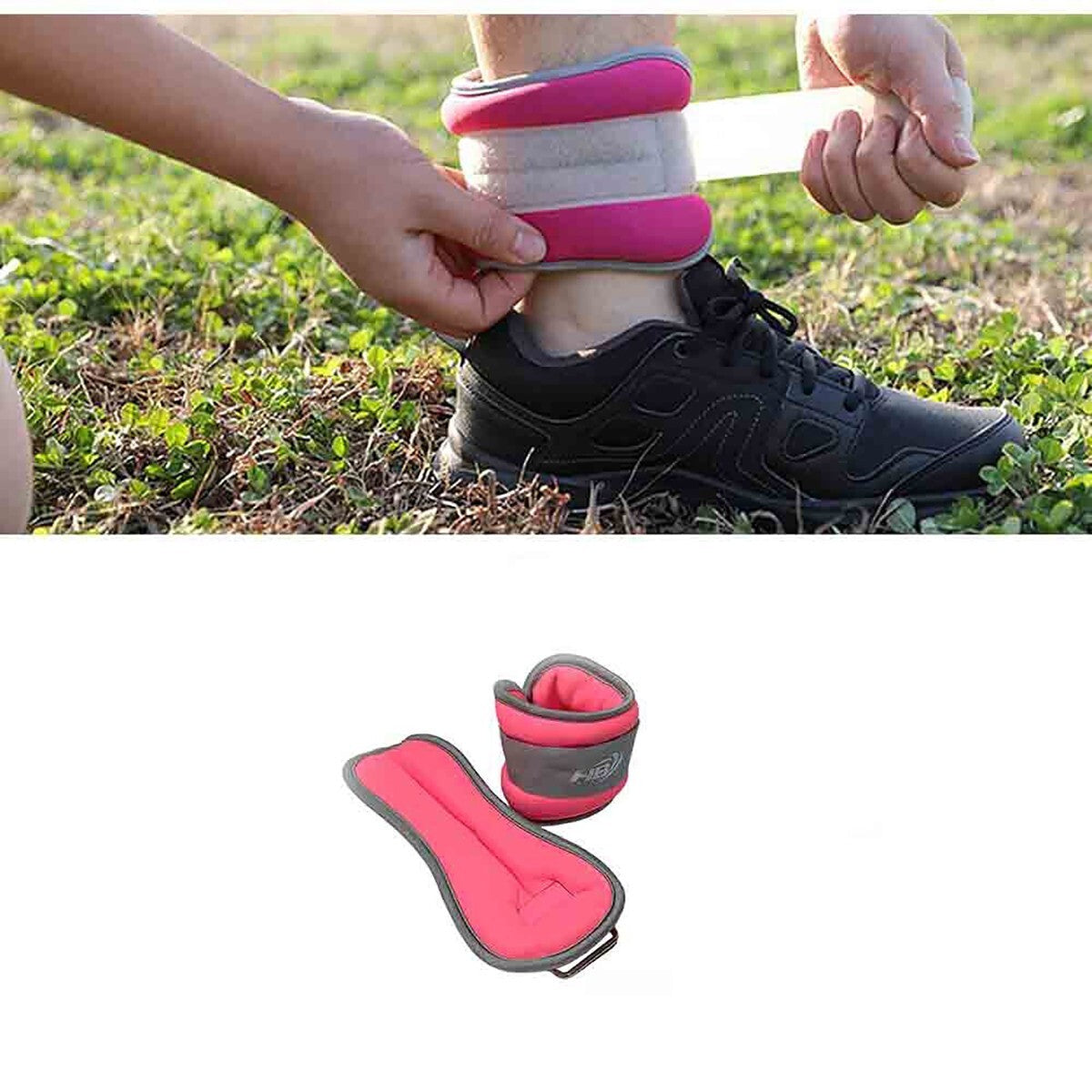 COPPIA DI PESI SABBIA REGOLABILI SPORT POLSO CAVIGLIA FITNESS 1.5 KG ROSA 90048*