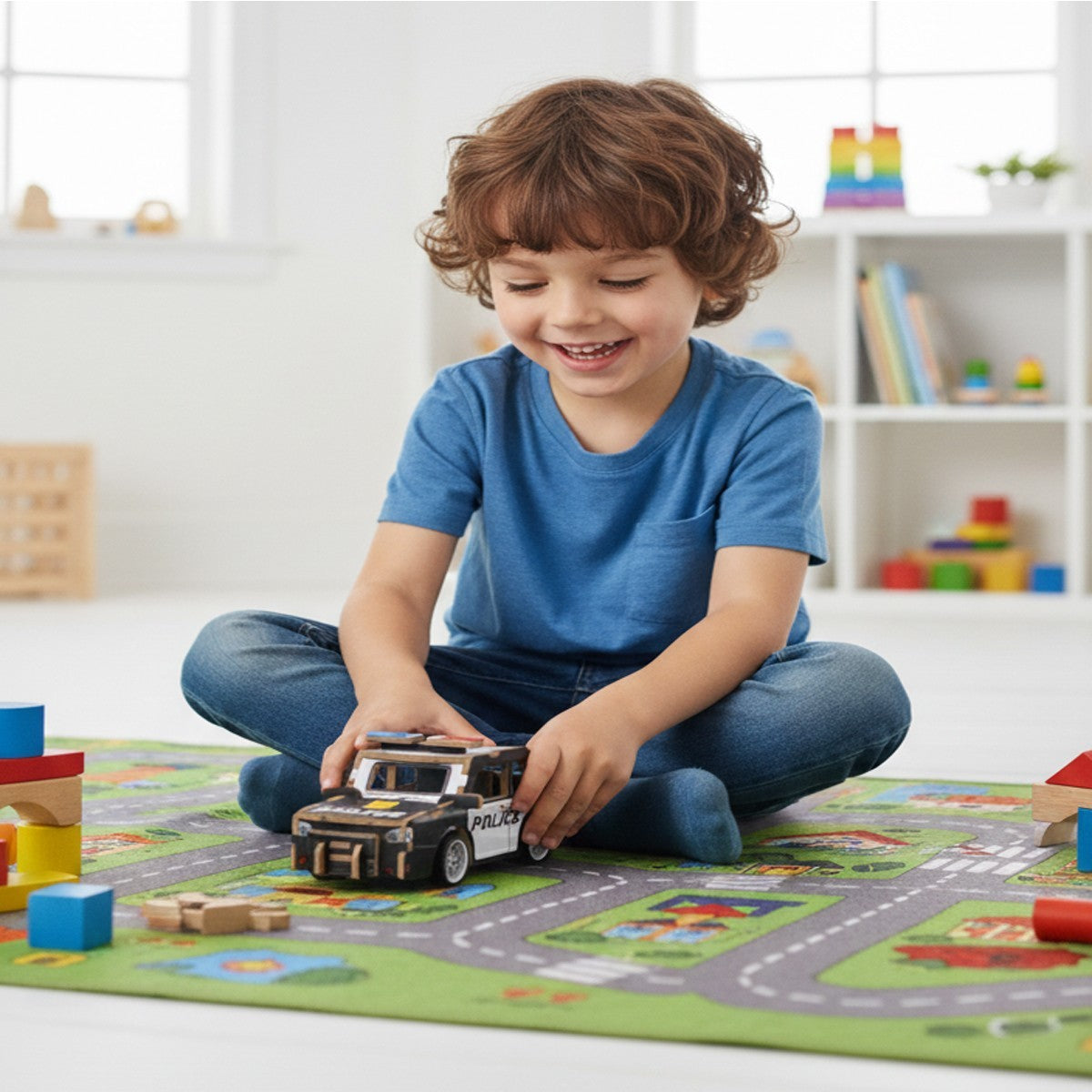 PUZZLE 3D AUTO POLIZIA LEGNO GIOCO COSTRUZIONI BAMBINI MACCHINA MODELLINO 32384