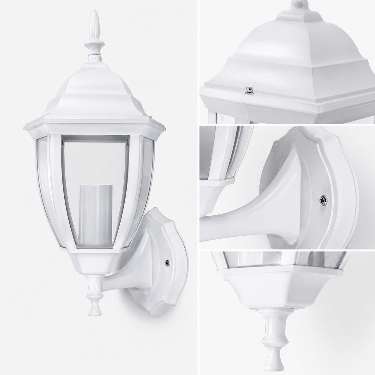 APPLIQUE DA ESTERNO LANTERNA BIANCA PARETE E27 MAX 60W CLASSICA GIARDINO IP44 A2