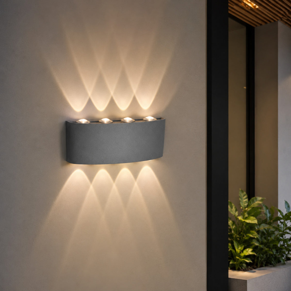 APPLIQUE LED 20W ESTERNO LAMPADA PARETE GRIGIA IP65 3000K 4000K 6000K ET-31680