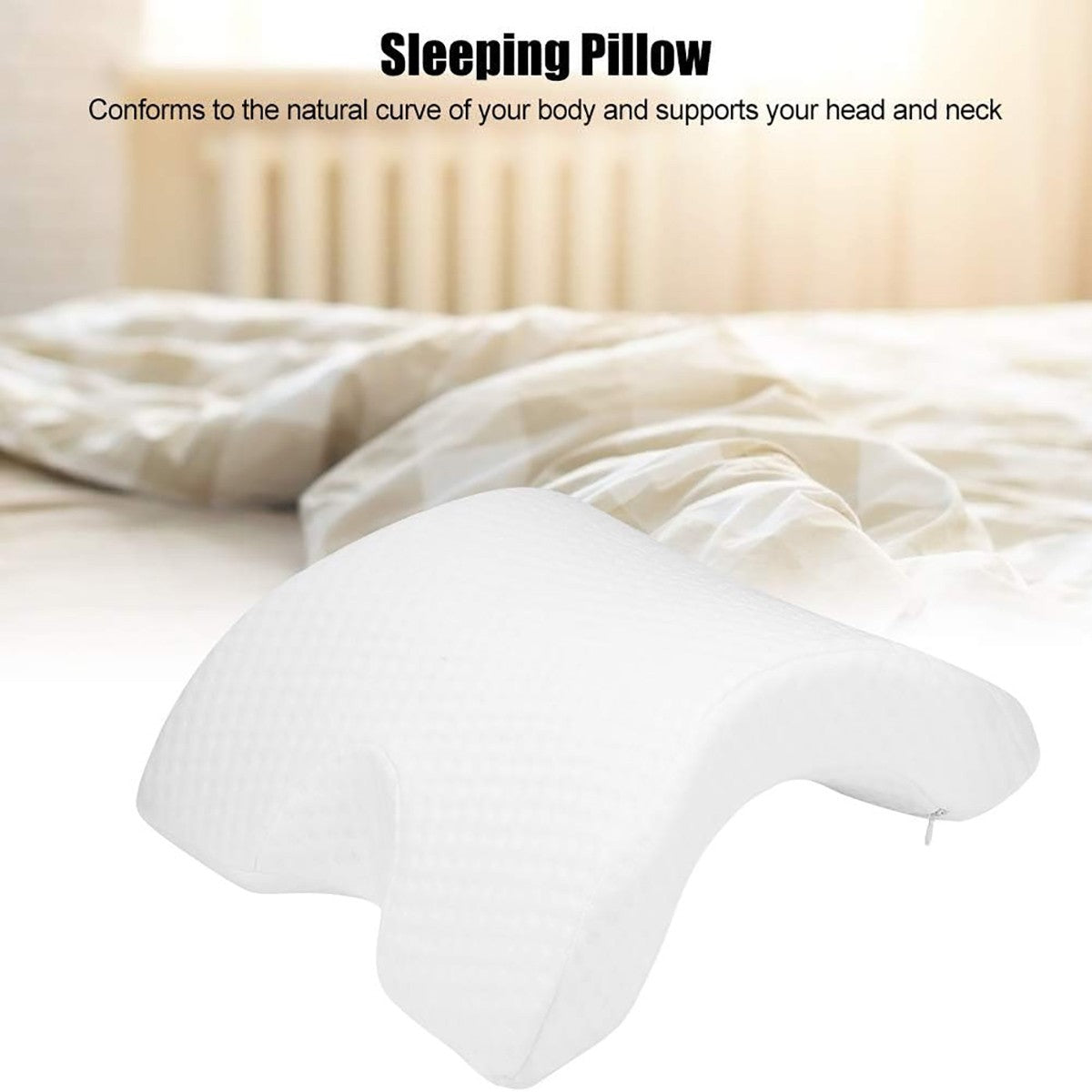 CUSCINO COLLO ERGONOMICO MEMORY FOAM SUPPORTO CERVICALE ANTI PRESSIONE AS-08142