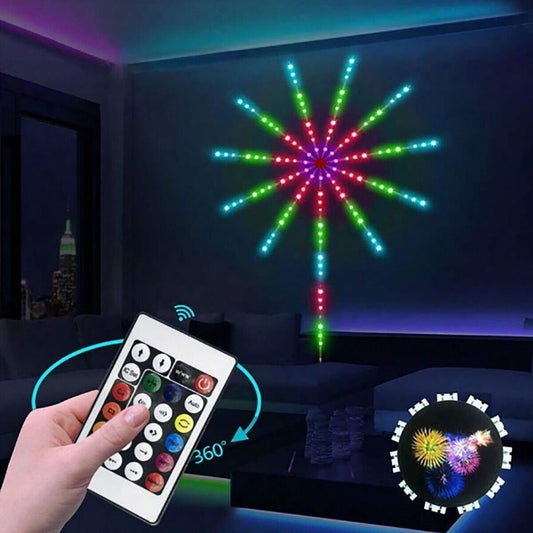 STRISCIA LUMINOSA LED FUOCHI D'ARTIFICIO LUCE MUSICALE NATALE SMART USB NATALE