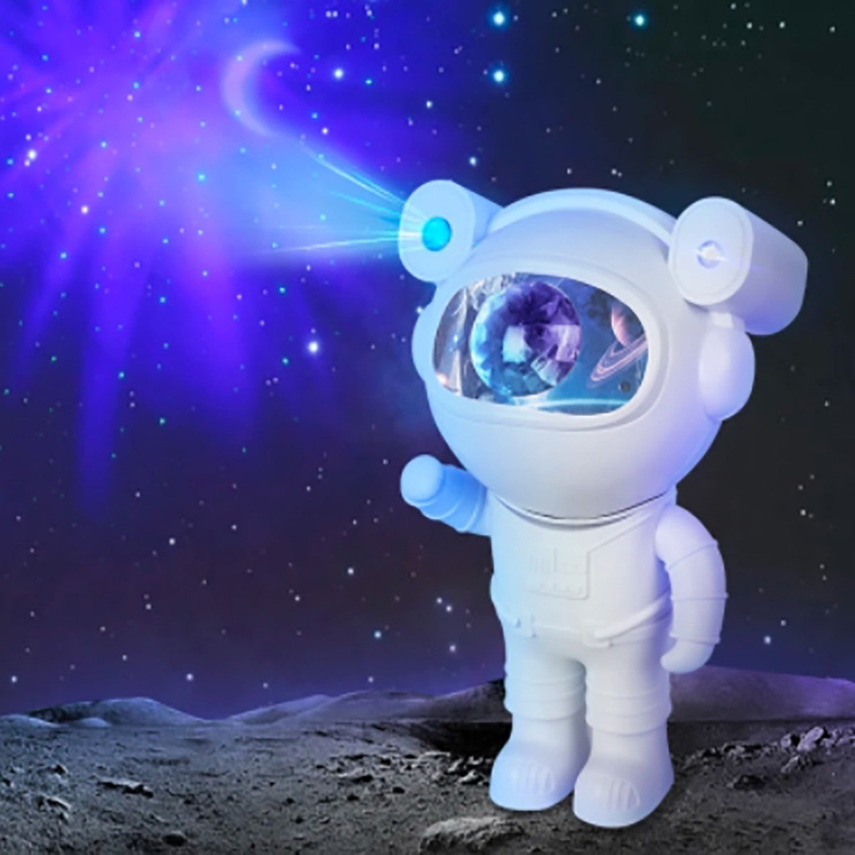 PROIETTORE ASTRONAUTA LUCE NOTTURNA SPEAKER BLUETOOTH CAMERETTA RGB TELECOMANDO