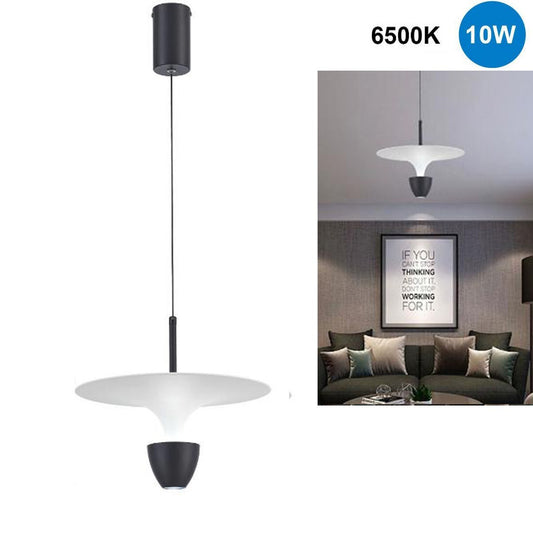 LUSTRE INDUSTRIEL SUSPENSION MODERNE PLAFONNIER LUMIÈRE LED FROIDE 6500K NOIR