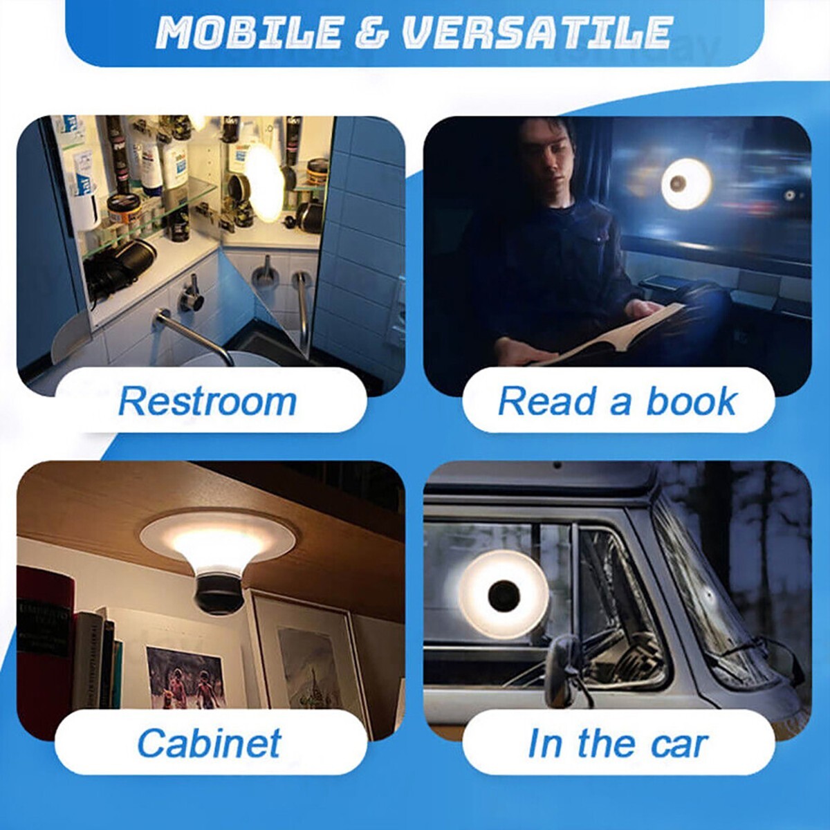 VEILLEUSE LED PORTABLE RECHARGEABLE AVEC VENTOUSE DÉTECTEUR DE MOUVEMENT ALLÉE