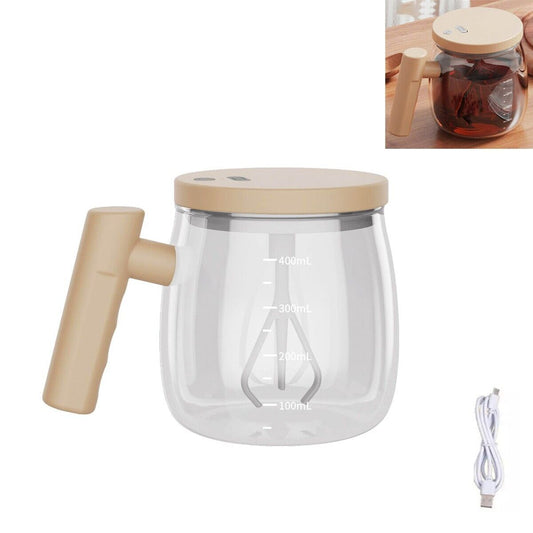 TAZZA AUTOMATICA MISCELAZIONE 500ML RICARICABILE VETRO MESCOLA TÈ CAFFÈ A-750