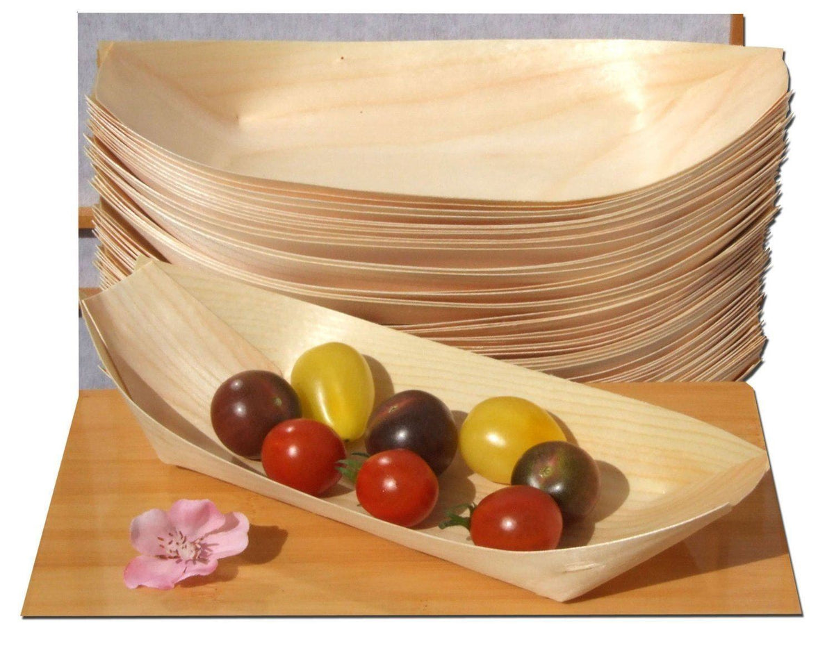 6 BARQUETTES BAMBOU SALADIER FÊTE AMUSE-GUEULES BOIS SOIRÉE SNACK FINGER FOOD 11 CM
