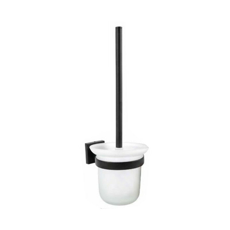 PORTA SCOPINO WC SCOPETTINO GABINETTO VASO DA MURO SOSPESO NERO SPAZZOLONE 02111
