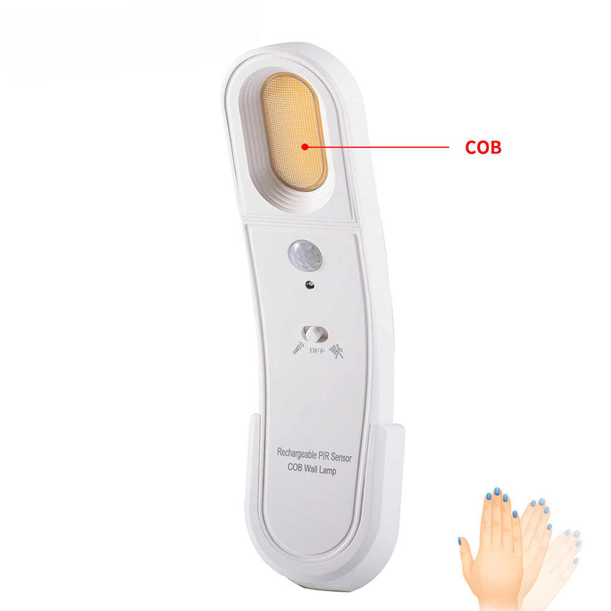 LAMPE TORCHE MURALE PORTABLE LUMIÈRE D'URGENCE LED PIR COB ARMOIRE B0296