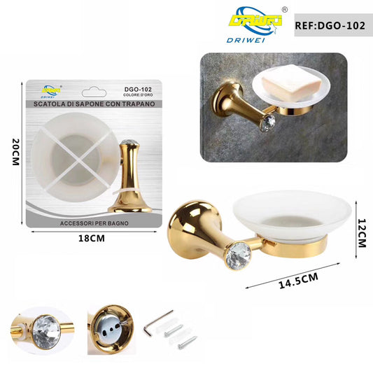 PORTE-SAVON SUPPORT SALLE DE BAIN MAISON DORÉ OR PORTE-SAVON DGO-102