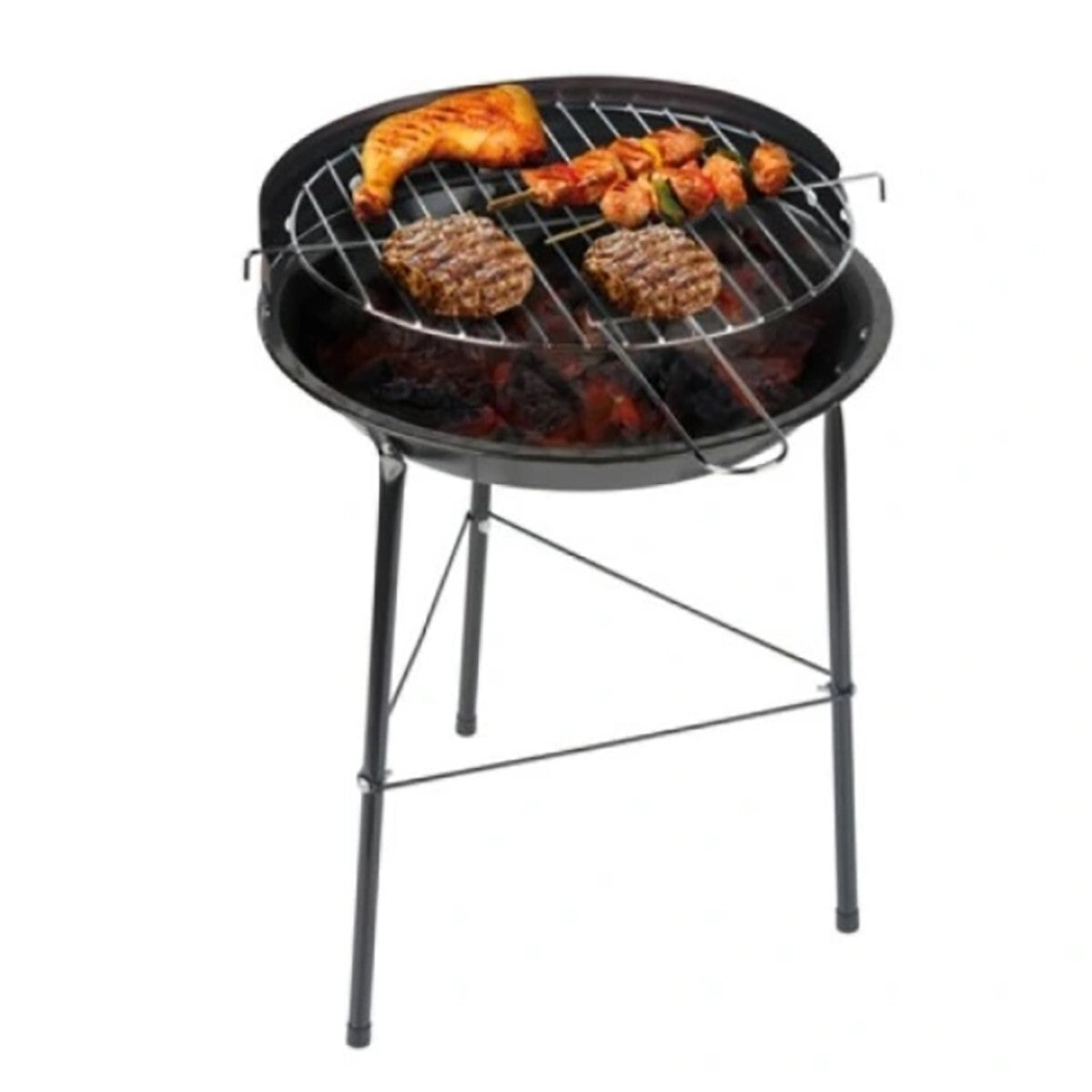 BARBECUE TONDO A CARBONELLA 33CM CON GRIGLIA REGOLABILE TRE POSIZIONI BBQ