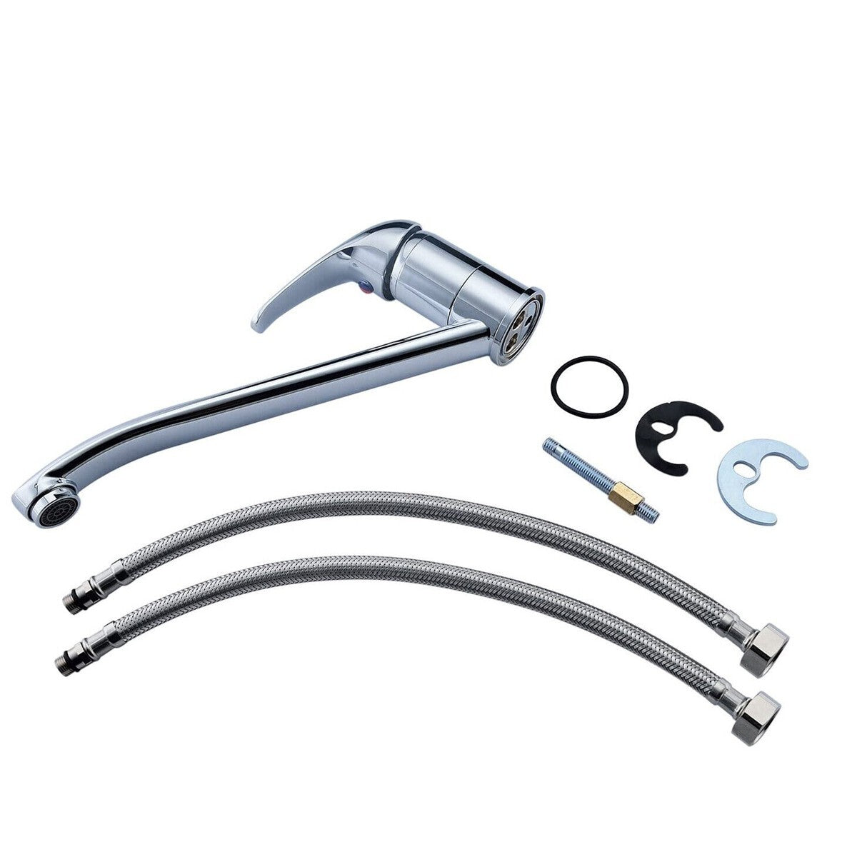 ROBINET MITIGEUR CHROMÉ MAISON CUISINE LAVABO KIT DE MONTAGE COMPLET JH-8064