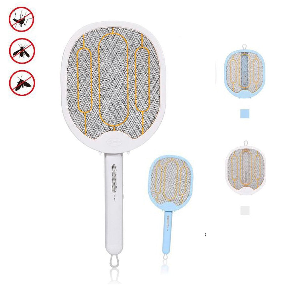 RACCHETTA ZANZARIERA ELETTRICA RICARICABILE ANTI ZANZARE LED UV PIEGHEVOLE