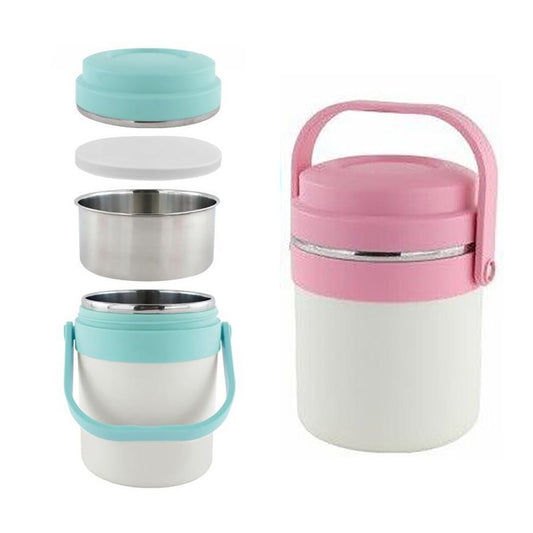 PORTAVIVANDE THERMOS CONTENITORE PORTA PRANZO TERMICO ACCIAIO BORSA TERMICA 2LT