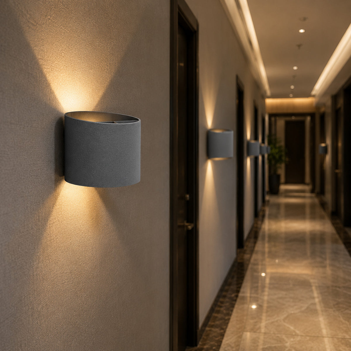 APPLIQUE LED 12W GRIGIA IP65 LAMPADA PARETE ESTERNO 3000K 4000K 6000K ET-31686