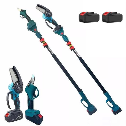 KIT ÉLAGAGE MINI TRONÇONNEUSE 6" CISEAU SÉCATEUR À BATTERIE 48V AVEC PERCHE TÉLESCOPIQUE