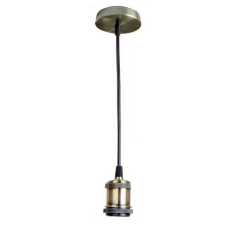 PORTALAMPADA LAMPADARIO SOSPENSIONE SOFFITTO PENDENTE VINTAGE 2M BRONZO VERDE 01