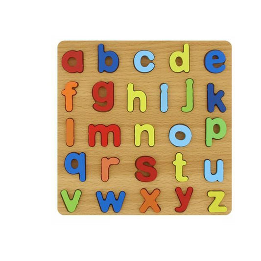 JEU ÉDUCATIF EN BOIS PLANCHE PUZZLE ALPHABET COLORÉ ENFANTS 20X20CM 31571