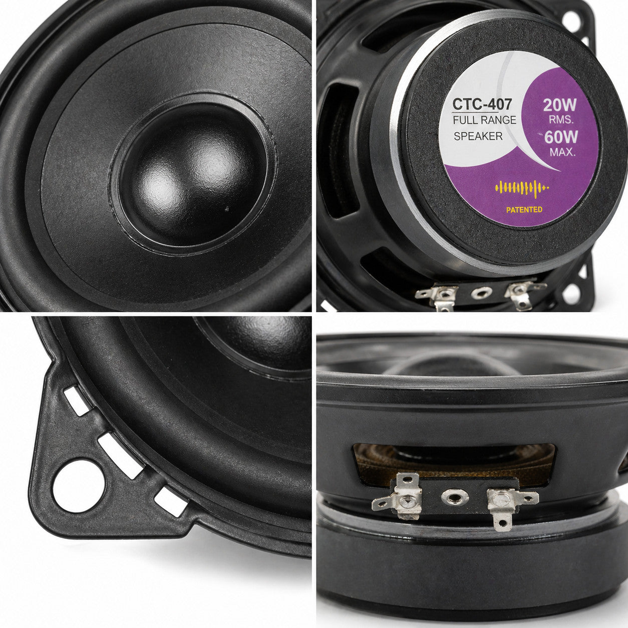 CAISSON DE VOITURE HAUT-PARLEUR 10 CM 20W RMS 60W MAX ENCEINTE AUDIO UNIVERSELLE CTC-407