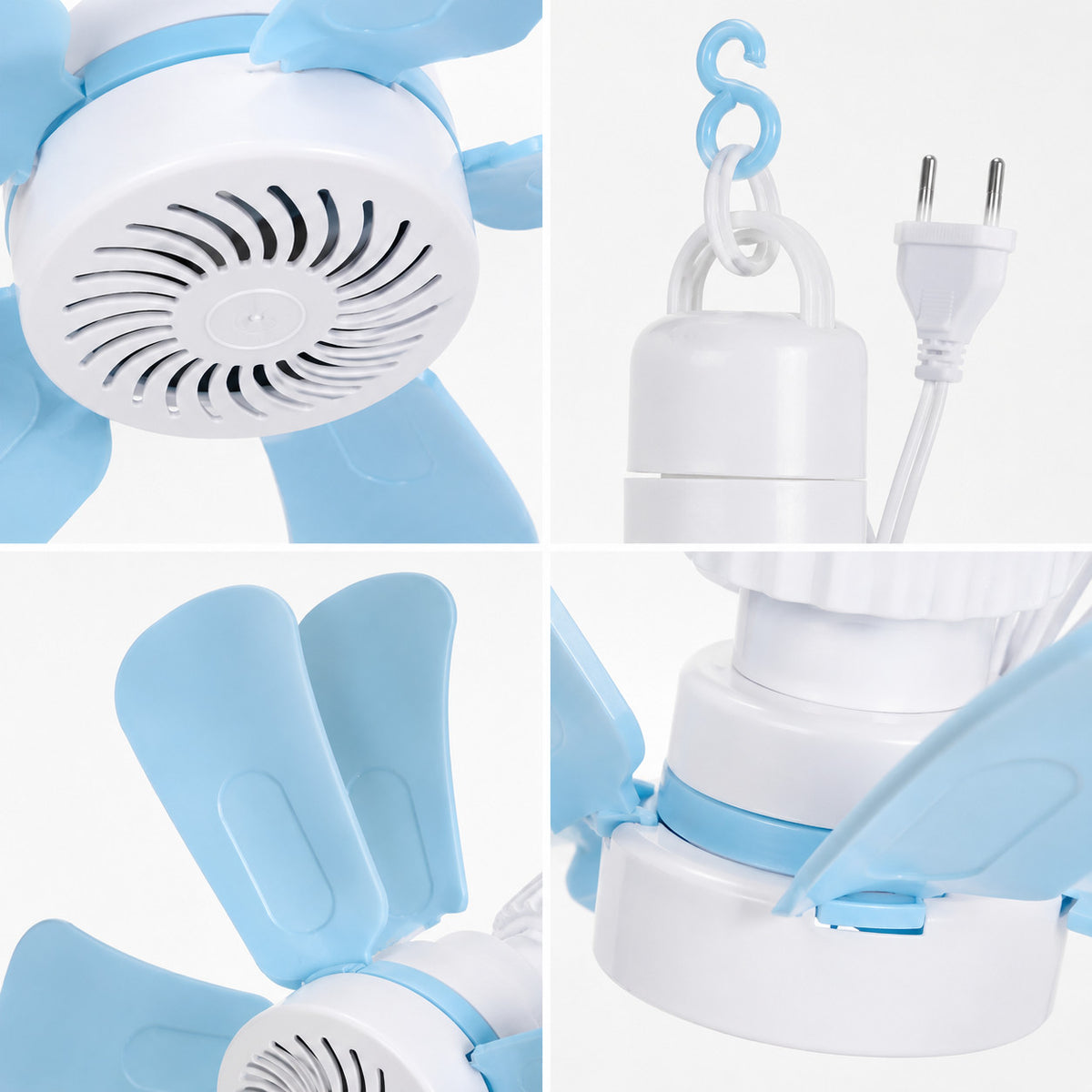 VENTILATEUR MAISON PLAFOND 5 PALES ANNEAU ACCROCHAGE ON OFF DIAMETRE 40CM AS-04522
