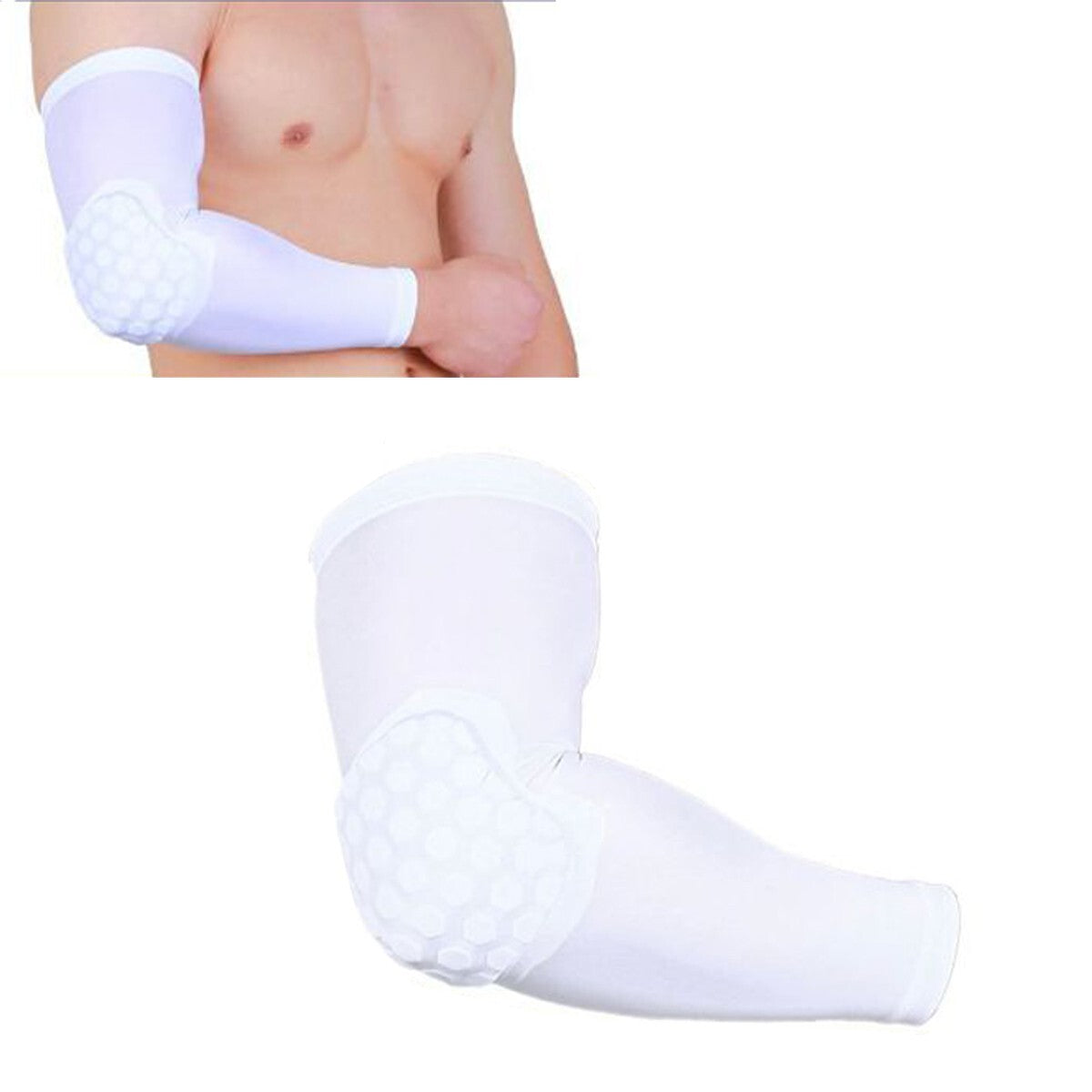 COUDIÈRE BANDEAU COUDE ÉLASTIQUE ORTHÈSE BLANCHE SPORT ORTHOPÉDIQUE TAILLE L